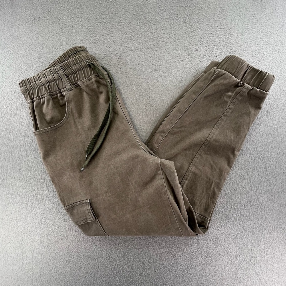 Monkey Ride Jeans Women Cargo Jogger Pants Cotton Olive Green 15/32 Utility